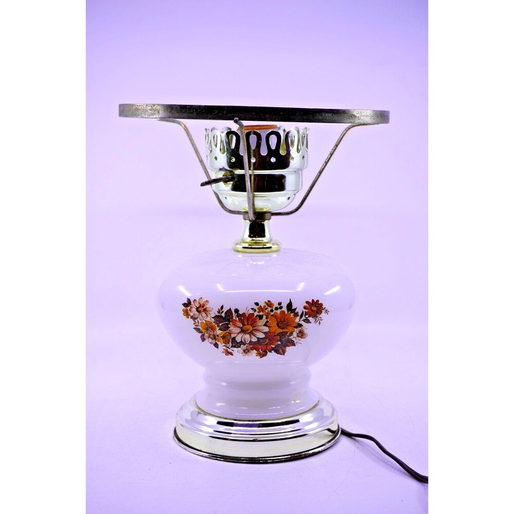 Vintage UNDERWRITERS LABORATORIES G-2019 Floral Hurricane Lamp- Tested